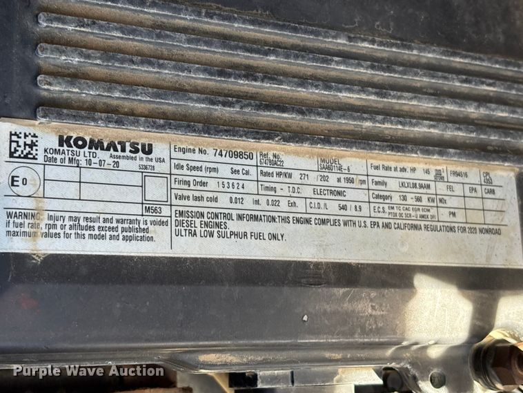 image for item EU7448 2021 Komatsu PC360LC-11 excavator