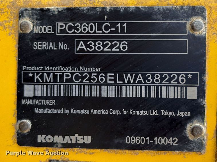image for item EU7448 2021 Komatsu PC360LC-11 excavator