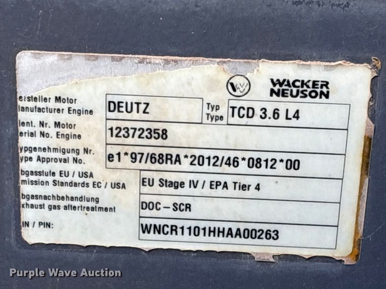 image for item EU7467 2019 Walker Neuson RC110 single drum vibratory roller
