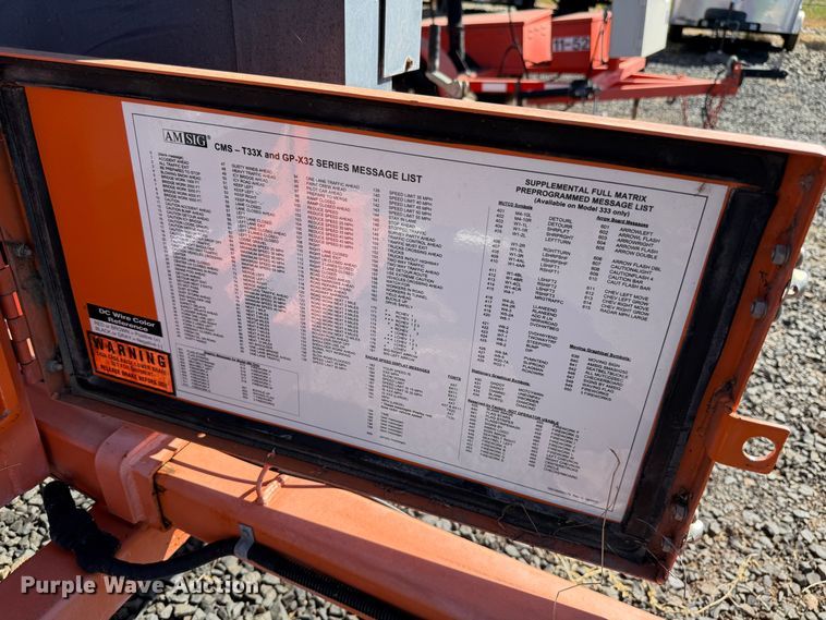 image for item EU8632 2016 American Signal Co message board trailer