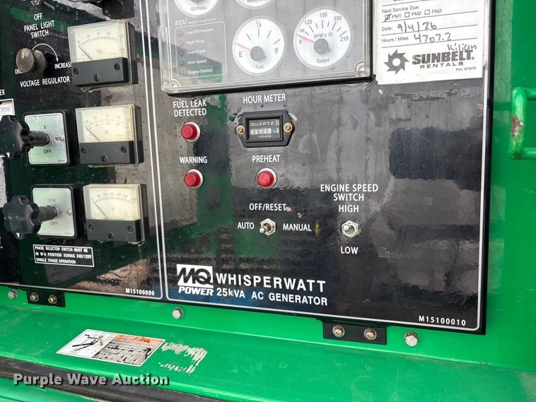 image for item EU8637 2015 Multiquip WhisperWattDCA-25SSIU4F generator