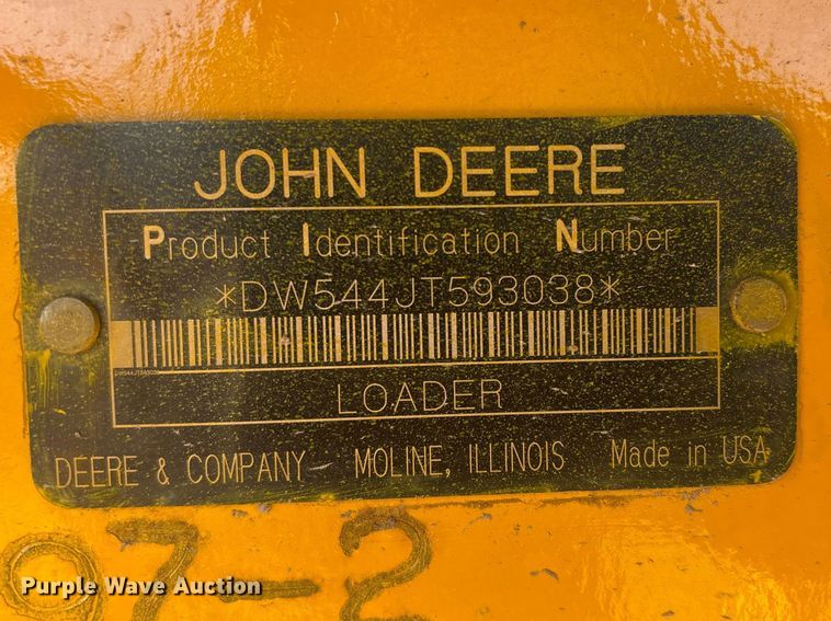 image for item EV2840 2004 John Deere 544J wheel loader