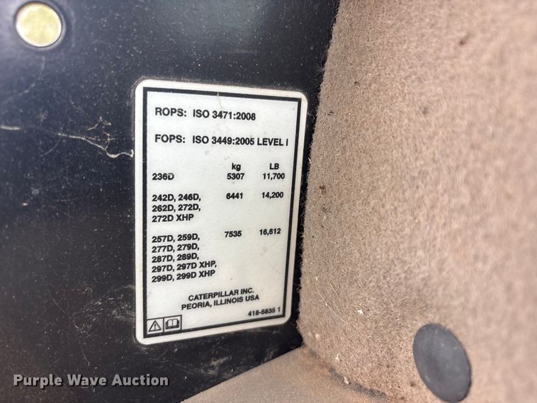 image for item EV2894 2015 Caterpillar 236D skid steer loader