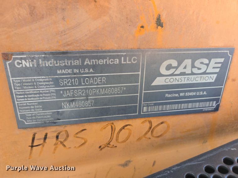 image for item EV5655 2019 Case SR210 skid steer loader