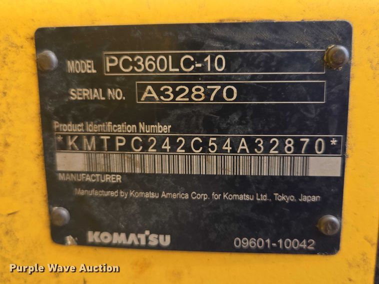 image for item EV5666 2013 Komatsu PC360LC-10 excavator