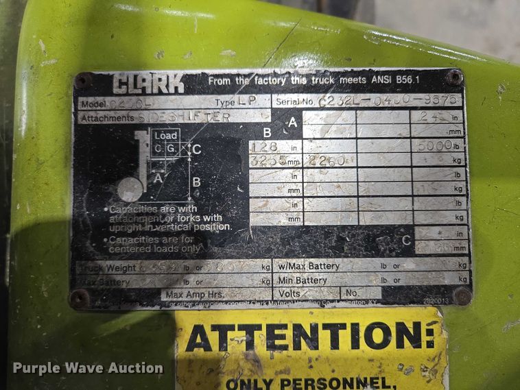 image for item EV5715 Clark C25C forklift