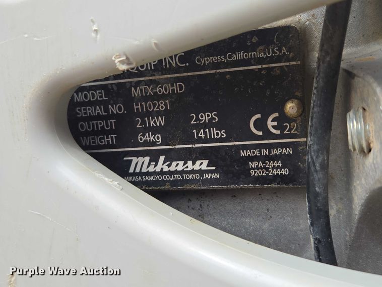 image for item EV5744 Mikasa MTX-60HD plate compactor