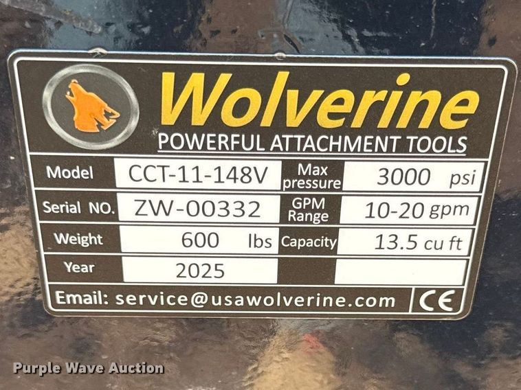 image for item EV7582 Wolverine skid steer concrete chute bucket  