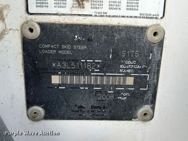 image for item EV7589 2008 Bobcat S175 skid steer loader