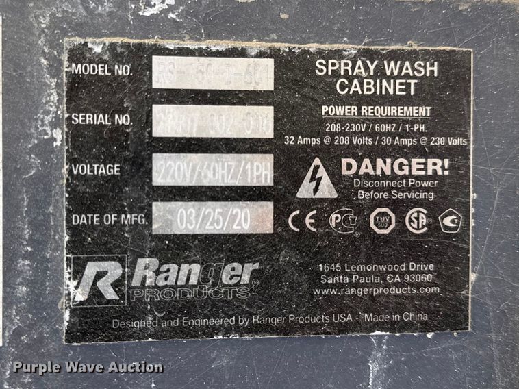 image for item EV7614 2020 Ranger RS-50-1-60 parts washer