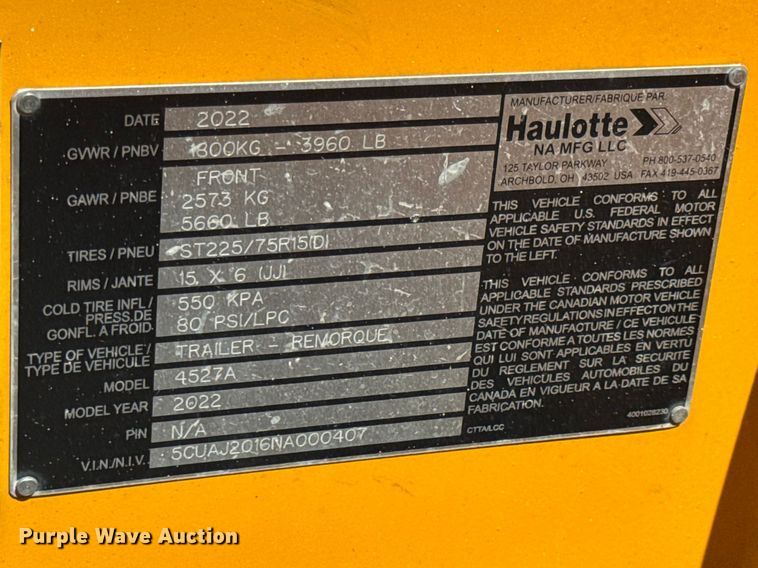 image for item EV7615 2022 Haulette 4527A boom lift
