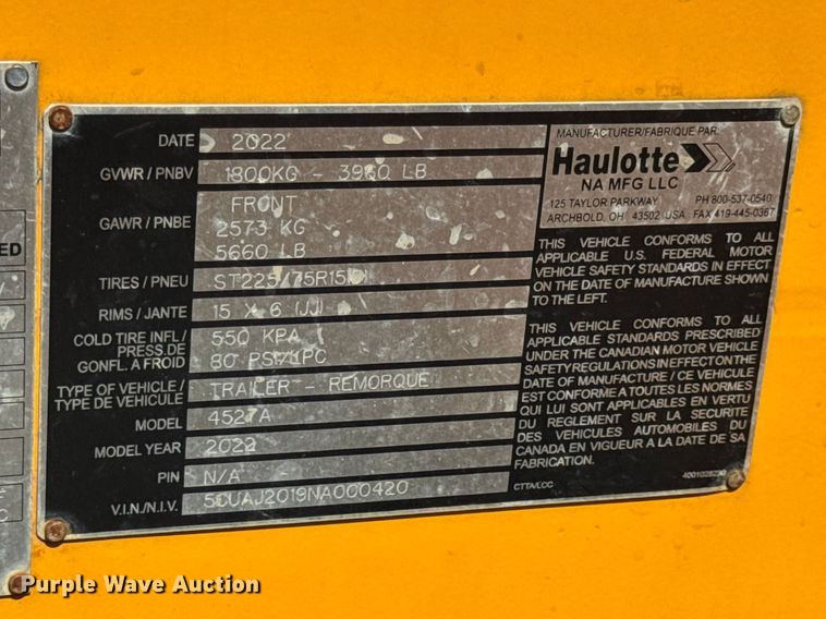 image for item EV7616 2022 Haulette 4527A boom lift
