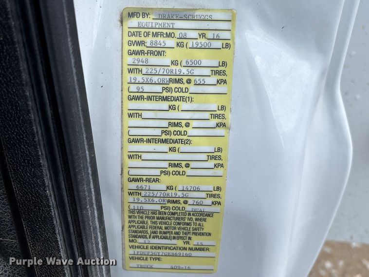 image for item FB3253 2016 Ford F550 utility / service truck