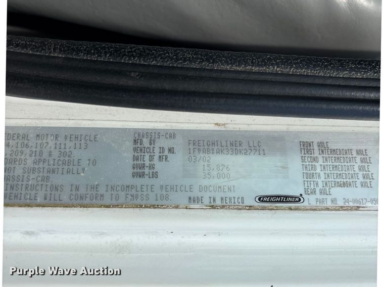 image for item FB3287 2003 Freightliner FL80 digger derrick truck