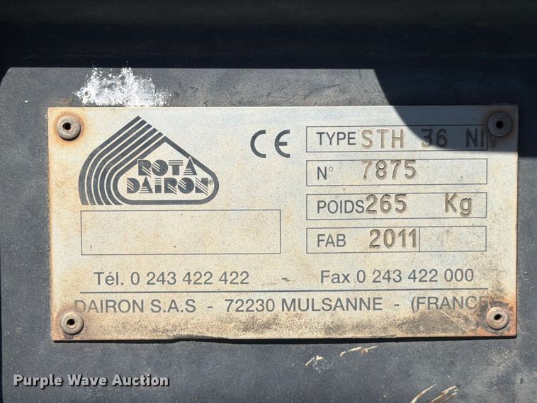 image for item FB8026 2011 Rota Dairon STH 36 NI skid steer tiller
