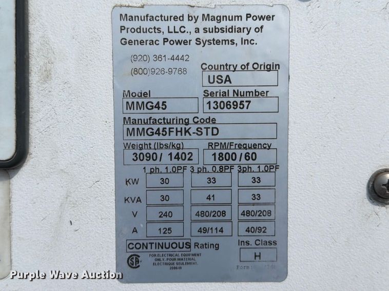 image for item FB8047 2013 Magnum MMG45 generator