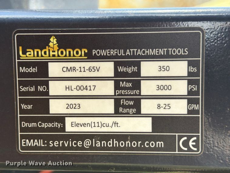 image for item FB8096 2023 Land Honor CMR-11-65V skid steer concrete mixer
