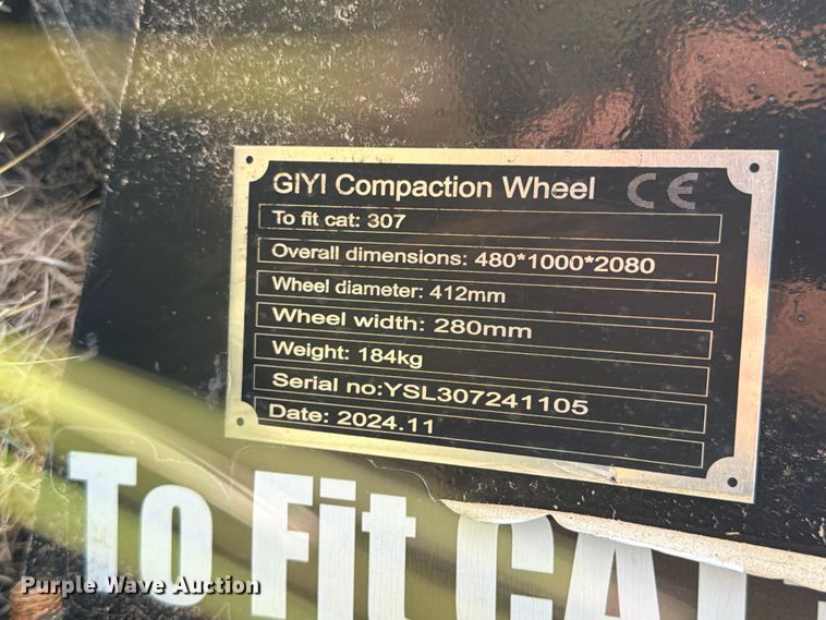 image for item FB8100 2024 GIYI Cat 307 compaction wheel