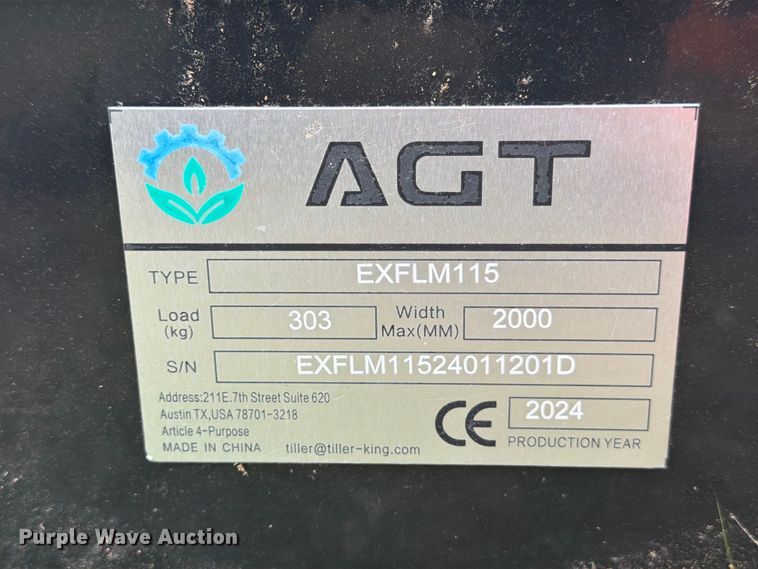 image for item FB8104 2024 AGT EXFLM115 excavator flail mower