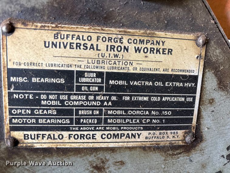 image for item FC2121 Buffalo Structural iron worker