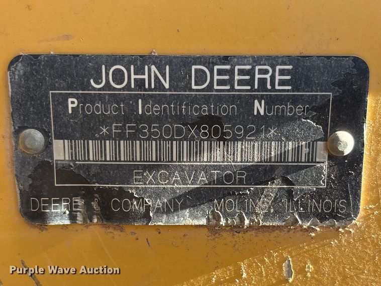 image for item FC2146 2007 John Deere 350D LC excavator