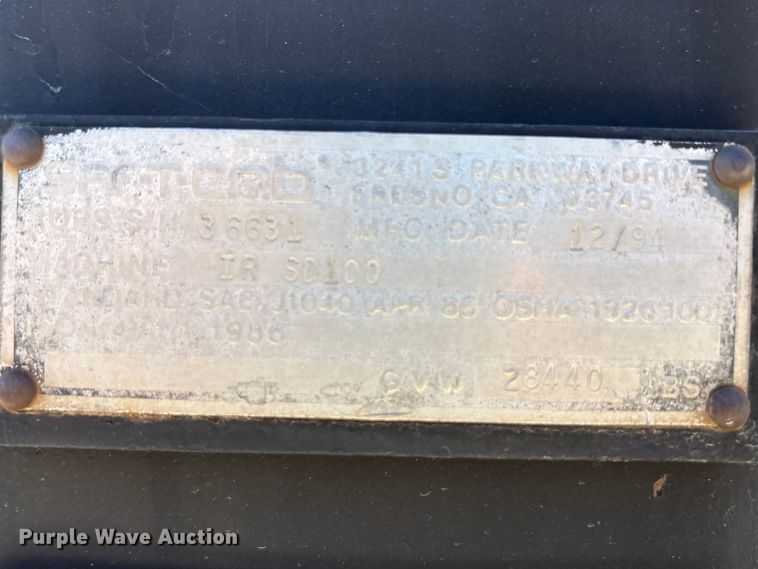 image for item FC2148 1995 Ingersoll-Rand SD-100D pro pac single drum vibratory roller