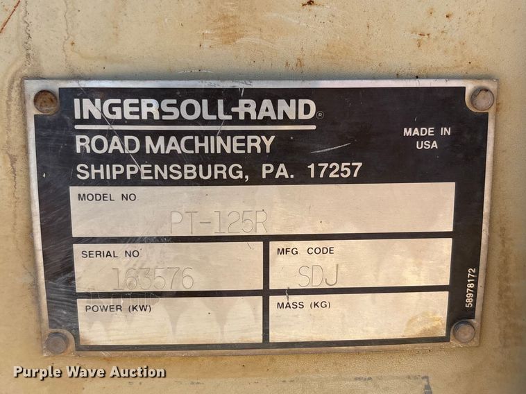 image for item FC2150 2000 Ingersoll-Rand PT-125R pneumatic roller