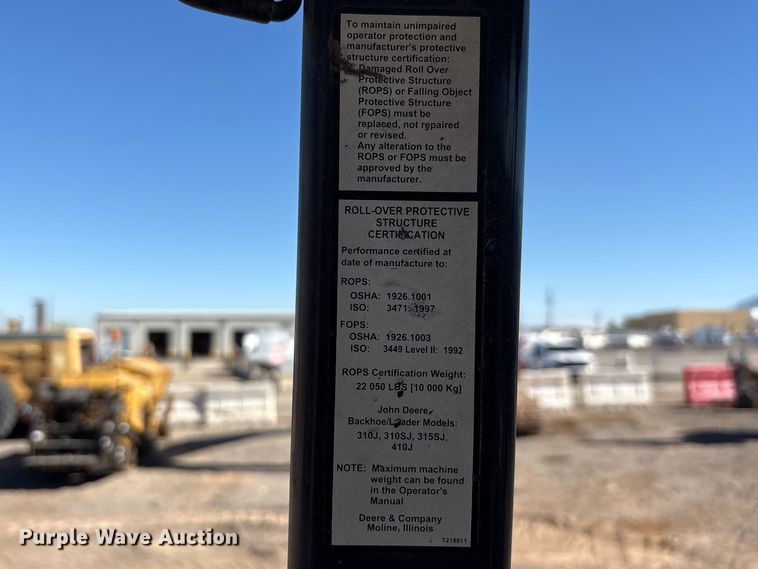 image for item FC2151 2011 John Deere 310J backhoe