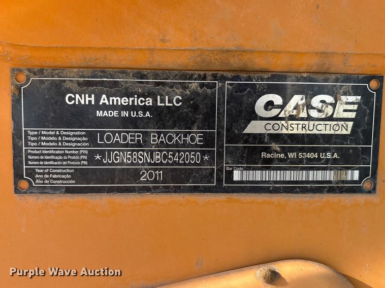 image for item FC2152 2011 Case 580 Super N backhoe