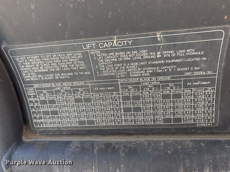 image for item FC2153 2009 Hitachi ZX50UNA-2 mini excavator