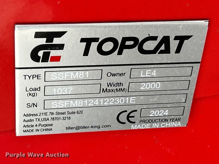 image for item FC5205 2024 Topcat SSFM81 skid steer mulcher