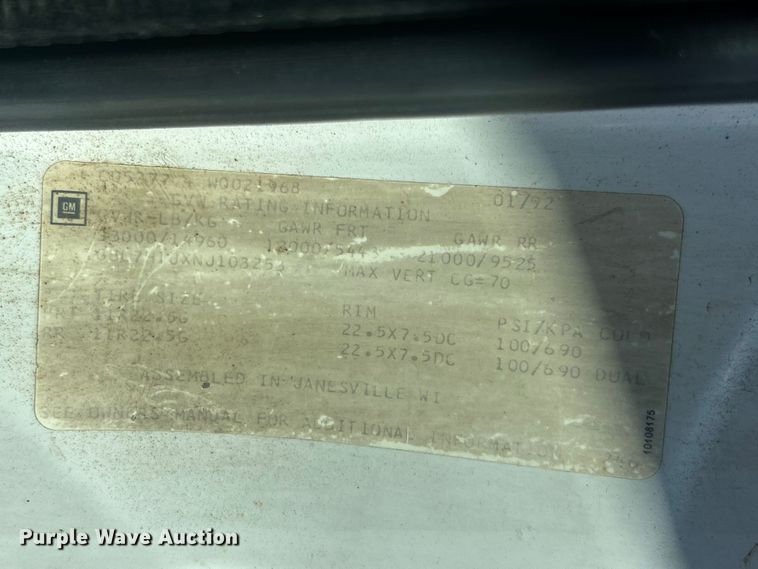 image for item FC5230 1992 Chevrolet C7 bucket truck