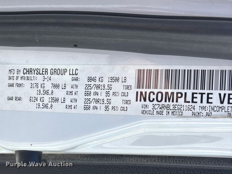 image for item FG0165 2014 RAM 5500 bucket truck