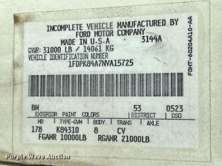 image for item FG0214 1992 Ford F800 dump flatbed truck