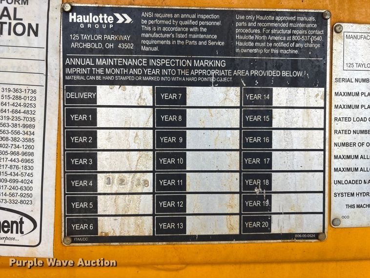 image for item FG2746 2015 Haulotte 55XA boom lift