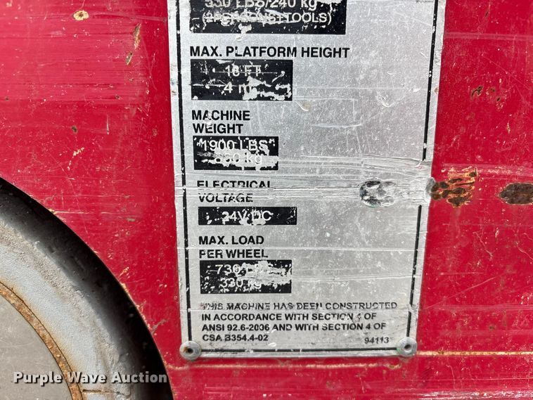 image for item FG2864 2018 MEC 1330SE scissor lift