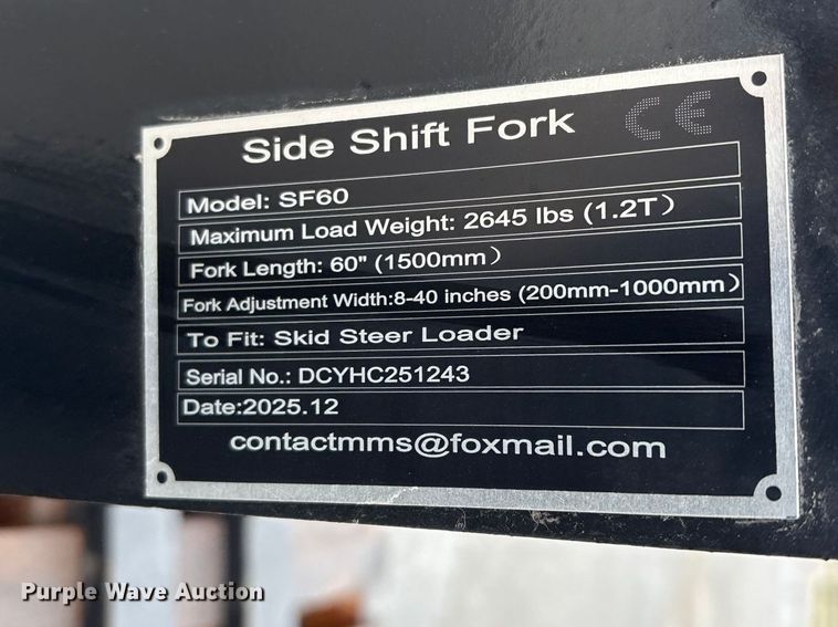 image for item FG2866 2025 Giyi SF60 skid steer forks