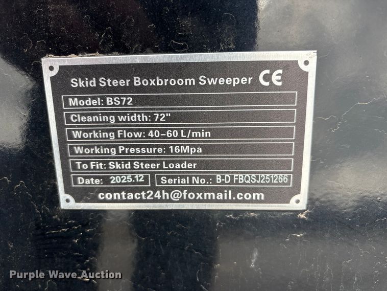 image for item FG2868 2025 Giyi BS72 skid steer sweeper