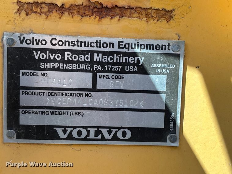 image for item FH7019 2011 Volvo PF4410 paver