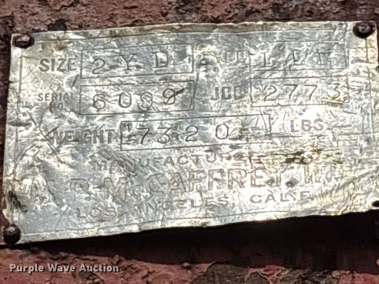 image for item FI0963 M.P. McCaffrey clam shell bucket