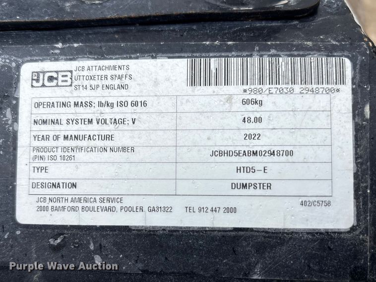 image for item FK1263 2022 JCB HTD5-E concrete buggy