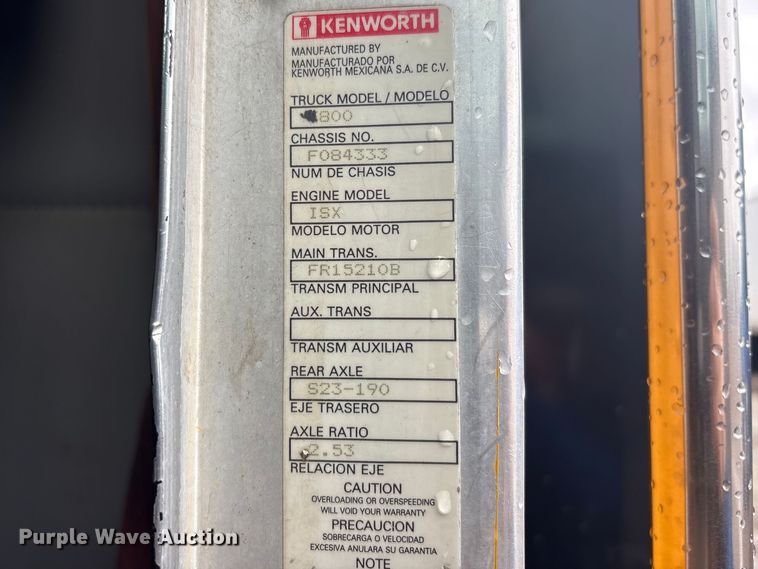 image for item FK1267 2005 Kenworth  T800 dump truck