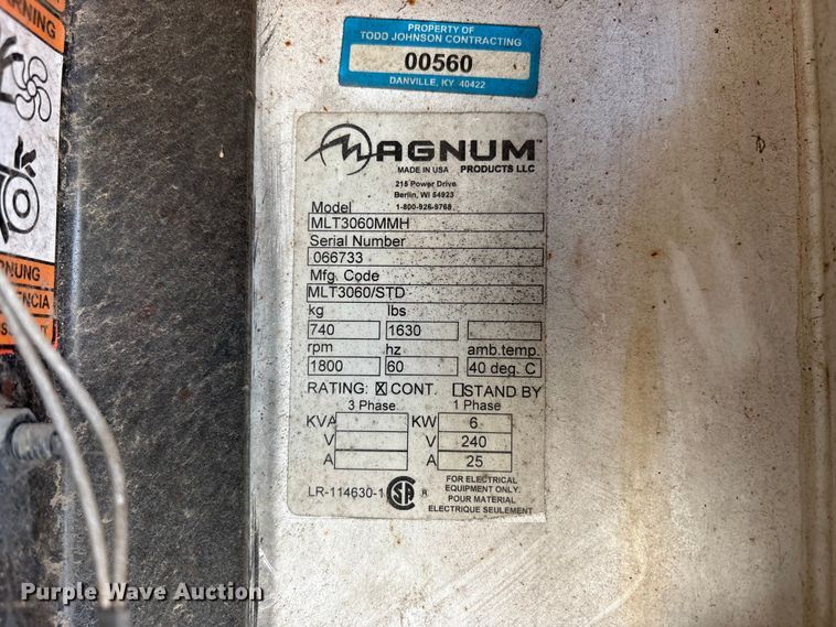 image for item FK1289 2006 Magnum MLT3060MMH light plant