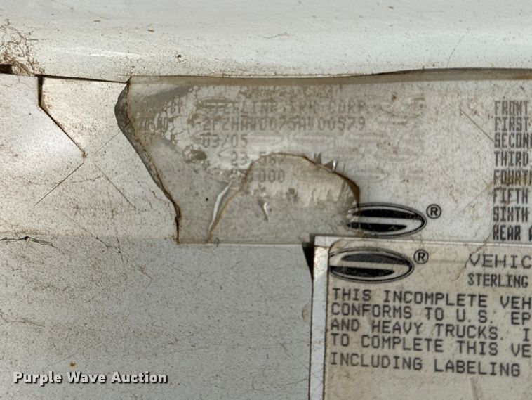 image for item HT9430 2005 Sterling L-Line dump truck