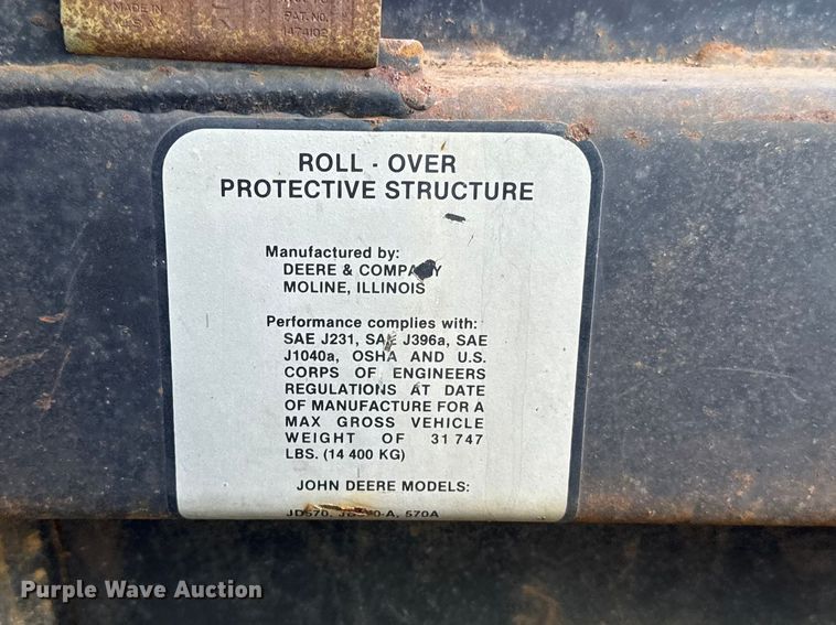 image for item NK9119 1983 John Deere 570A motor grader
