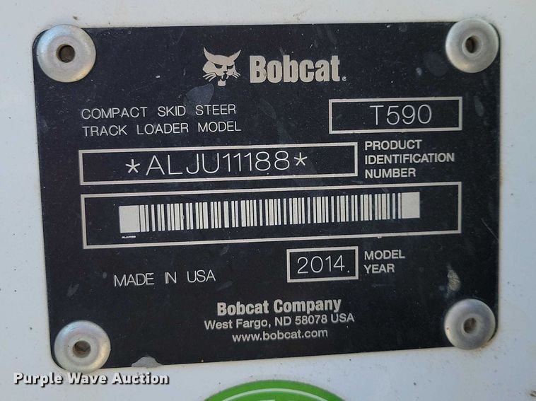 image for item NK9879 2014 Bobcat T590 tracked skid steer loader