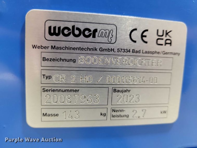 image for item NK9880 2023 Weber CR2 plate compactor
