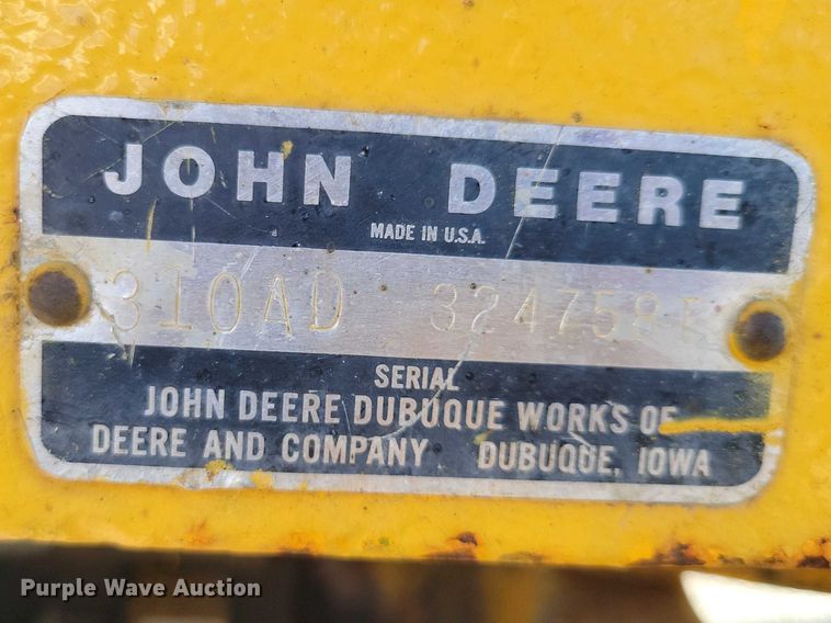image for item NK9914 1979 John Deere  310AD backhoe