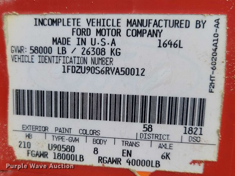 image for item NK9935 1994 Ford L9000 dump truck