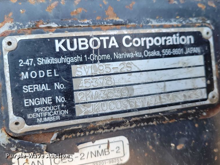 image for item NK9943 2019 Kubota SVL 95-2S tracked skid steer loader
